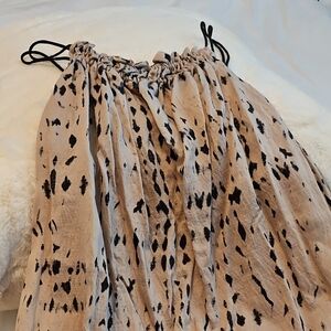 H&M Beige and Black Patterned Long Spaghetti  Dress XS